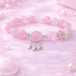 pastel crystal charm bracelet